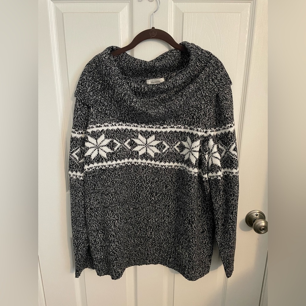 Dress Barn Plus Size 2X Cowl Neck Nordic Ski Sweater